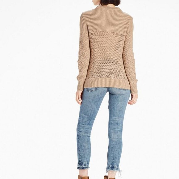 Lucky Brand Dakota Tan V Neck Collar Knit Sweater Size S - Picture 7 of 14